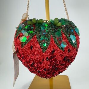 Strawberry Beaded Evening Bag